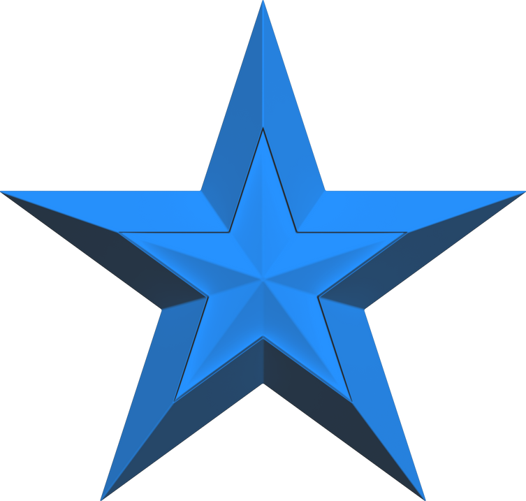 3D Blue Star